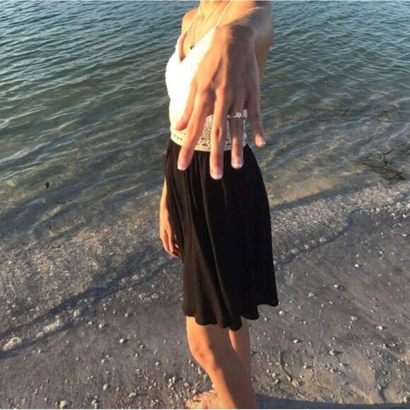 Love Culture Black and White Lace Top Dress Size Small - Picture 2 of 6